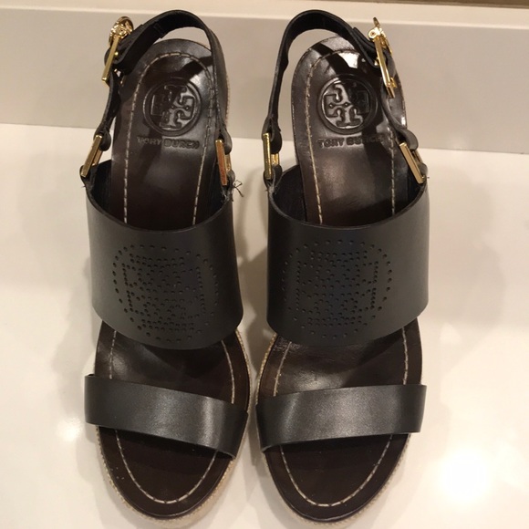 Tory Burch Shoes - Tory Burch Dark Brown Platform Wedge
